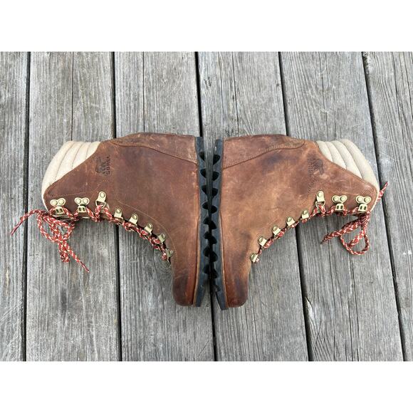 Sorel women's conquest wedge boot brown leather size 8 winter fall fashion heels - Picture 8 of 8